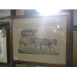 A FRAMED FRENCH CARRIAGE PRINT