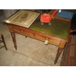 19TH CENTURY LEATHER TOP WRITING TABLE