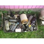 VARIOUS BOTTLE AND WOODEN CHITTING TRAY