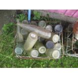 COLLECTION OF BOTTLES AND METAL BOTTLE CRATE