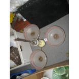 THREE DIVISION GLASS LIGHT FITTING