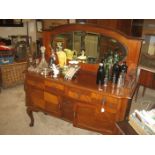 EARLY 20TH CENTURY WALNUT MIRROR BACKED SIDEBOARD