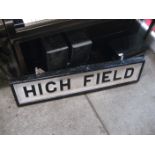 ~HIGH FIELD~ WOODEN RAILWAY SIGNAL BOX SIGN