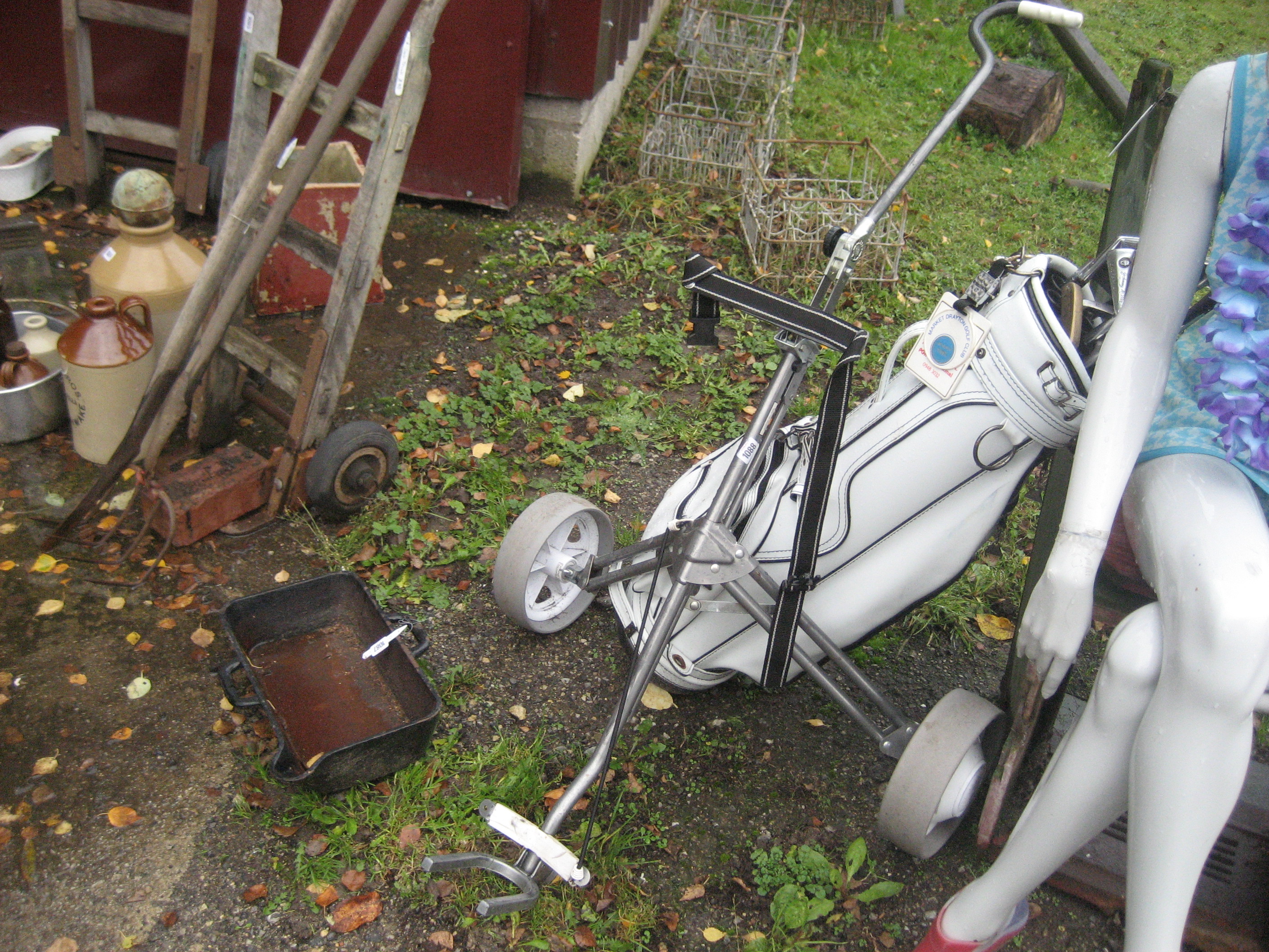 GOLF TROLLEY & CLUBS