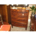 VICTORIAN BOW FRONT MAHOGANY CHEST OF DRAWERS