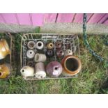COLLECTION OF STONEWARE IN BOTTLE CRATE