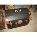 LATE 19TH/EARLY 20TH CENTURY LEATHER TRAVEL TRUNK