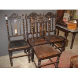 SET OF 4 OAK DINING CHAIRS