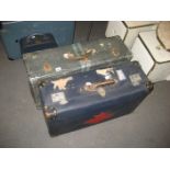 METAL SUITCASE & CANVAS SUITCASE (2)