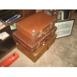 3 LEATHER SUITCASES