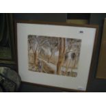 FRAMED PRINT OF A LONE WALKER