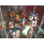 COLLECTION OF ITEMS TO INCLUDE A NODDY FIGURE^ A DUCK FIGURE ETC (1 SHELF)