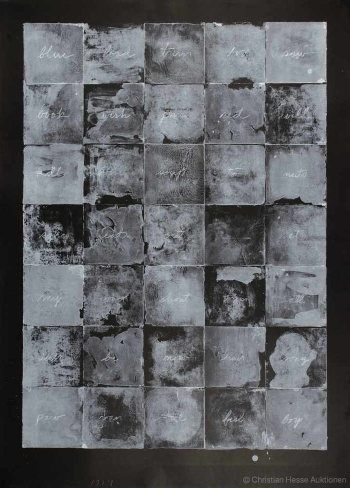 Jim Dine. Wall Chart III. Farblithographie. 1974. 121,9 : 88,9 cm. Signiert, datiert und nummeriert.