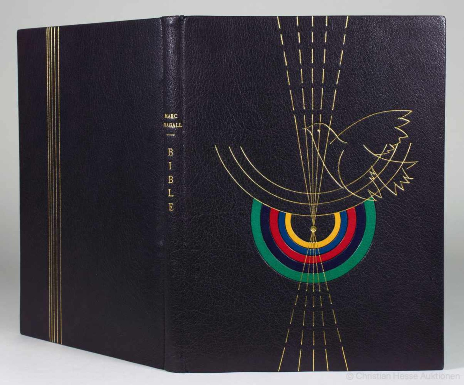 Einbände - Roland Meuter, Ascona - Marc Chagall. Bible. Paris, Verve 1956. Mit 30 Lithographien, von