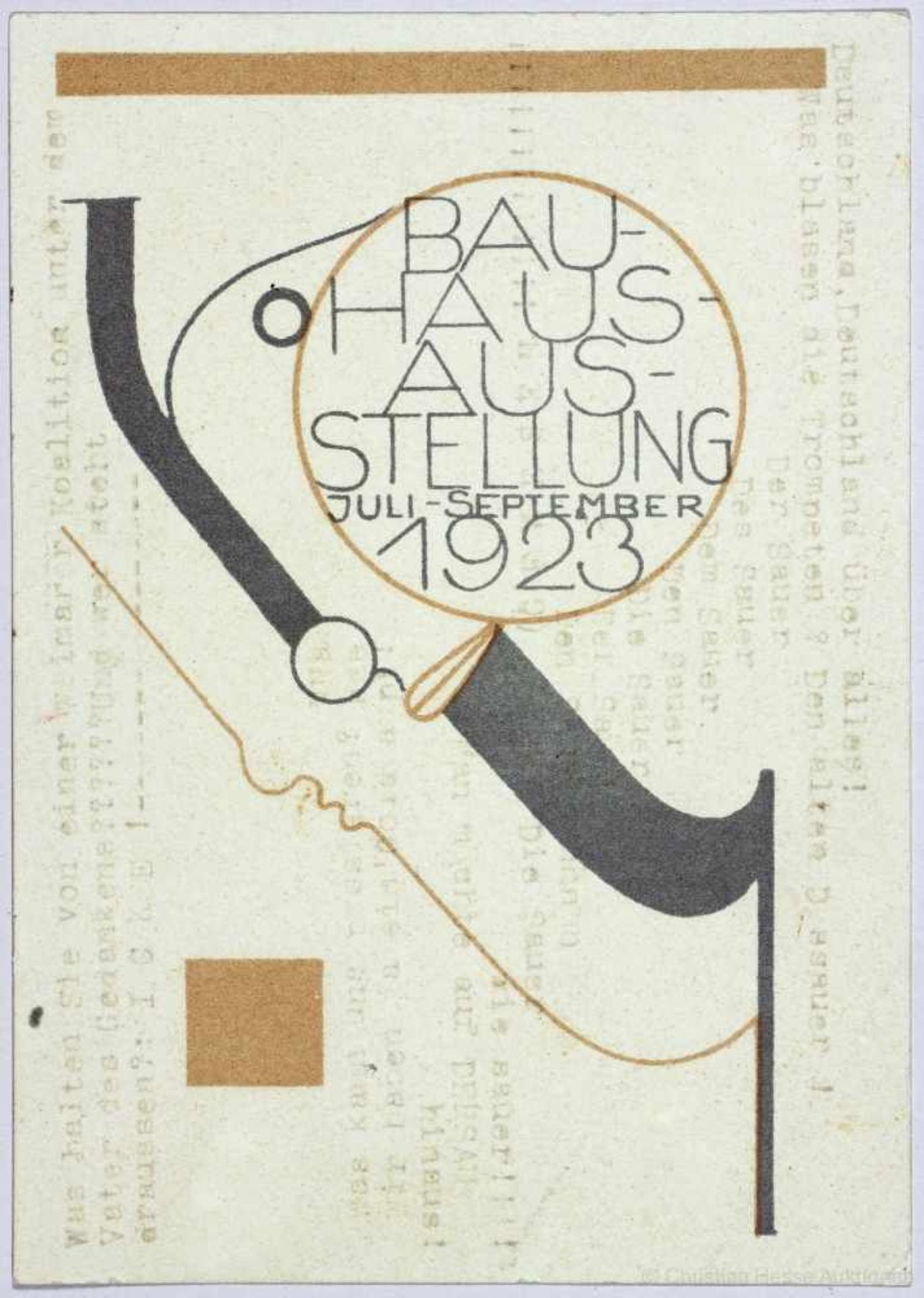 Oskar Schlemmer. Profile. Bauhaus-Ausstellung Juli-September 1923. Farblithographie. 1923. 14,8 :