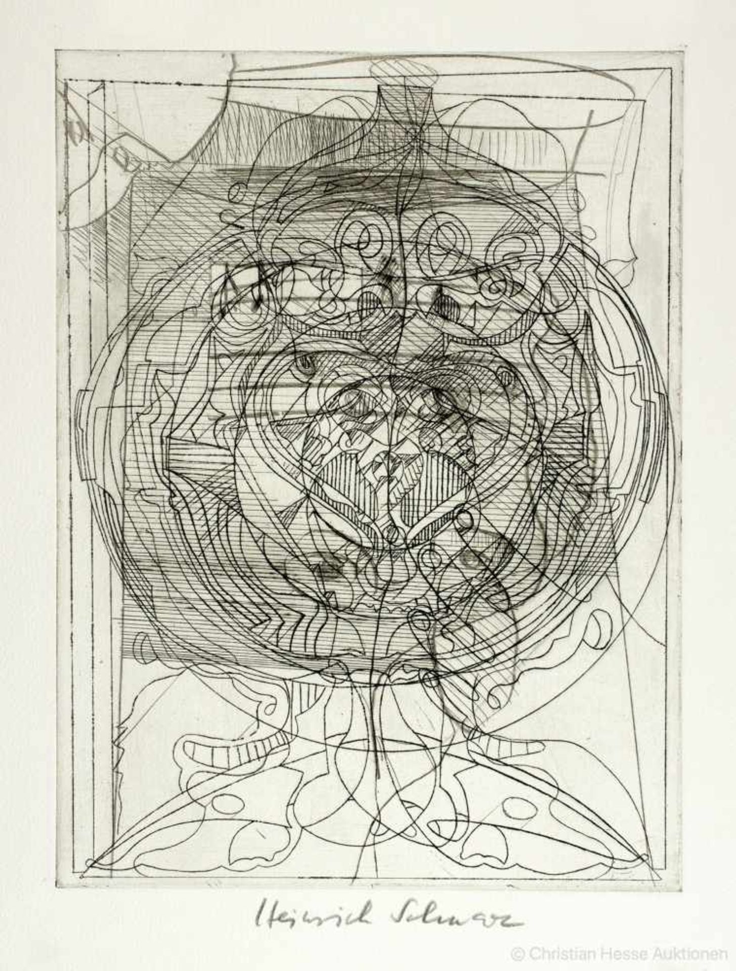 Dieter Roth. Komposition I - V. Fünf Kaltnadelradierungen. 1979. Ca. 30 : 22 cm (39 : 28 cm). - Image 6 of 6