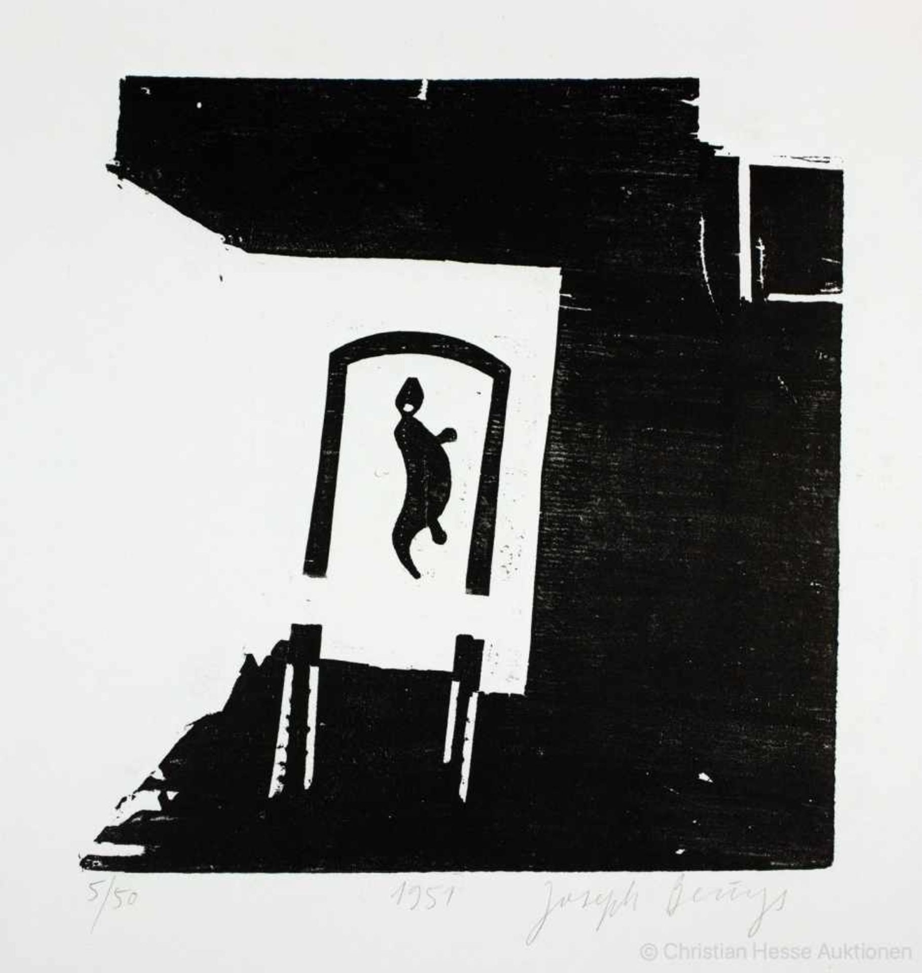 Joseph Beuys. Esse. 1951. Holzschnitt. 1973-74. 27 : 25,5 cm (50 : 65 cm). Signiert, nummeriert
