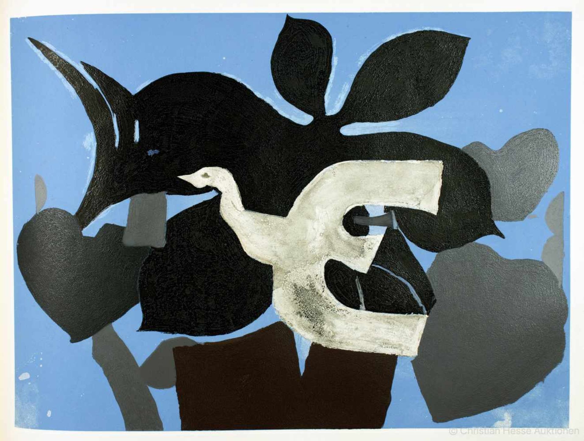 Georges Braque - Saint-John Perse. Lordre des oiseaux. Paris, Au Vent dArles 1962. Mit zwölf - Image 5 of 5