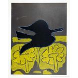 Georges Braque. Oiseaux noir, fleurs jaune. Farblithographie. 1963. 42,7 : 32,0 cm (66,7 : 49,5 cm).