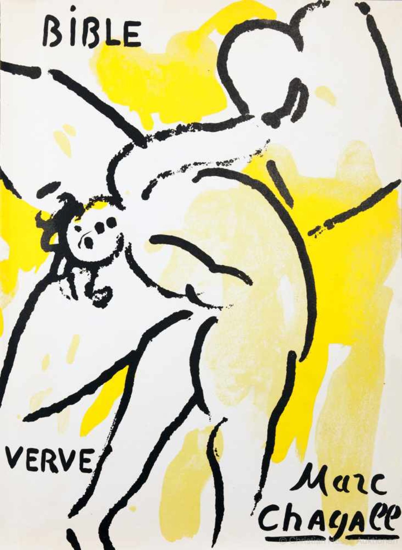 Marc Chagall. Bible. Paris, Verve 1956. Mit 30 Lithographien, von den 18 farbigen eine als Titel und - Image 2 of 4