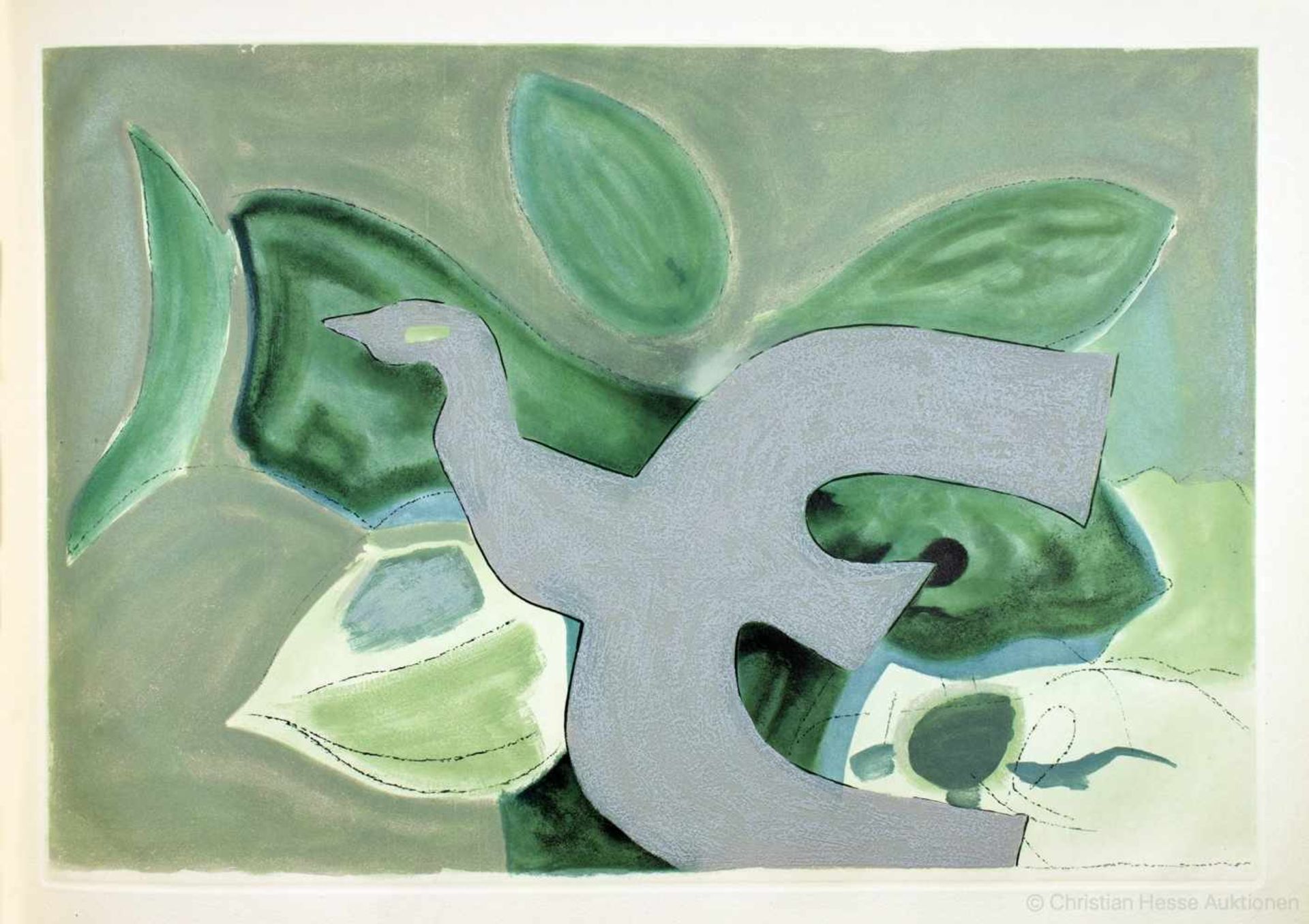 Georges Braque - Saint-John Perse. Lordre des oiseaux. Paris, Au Vent dArles 1962. Mit zwölf - Image 3 of 5