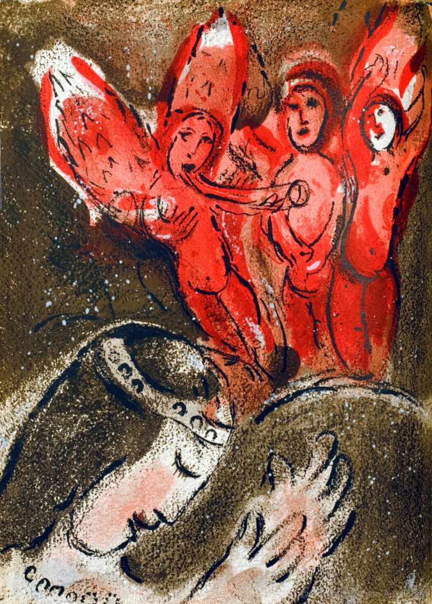 Marc Chagall. Dessins pour la Bible. Paris, Verve 1960. Mit 47 Lithographien, davon 24 farbigen