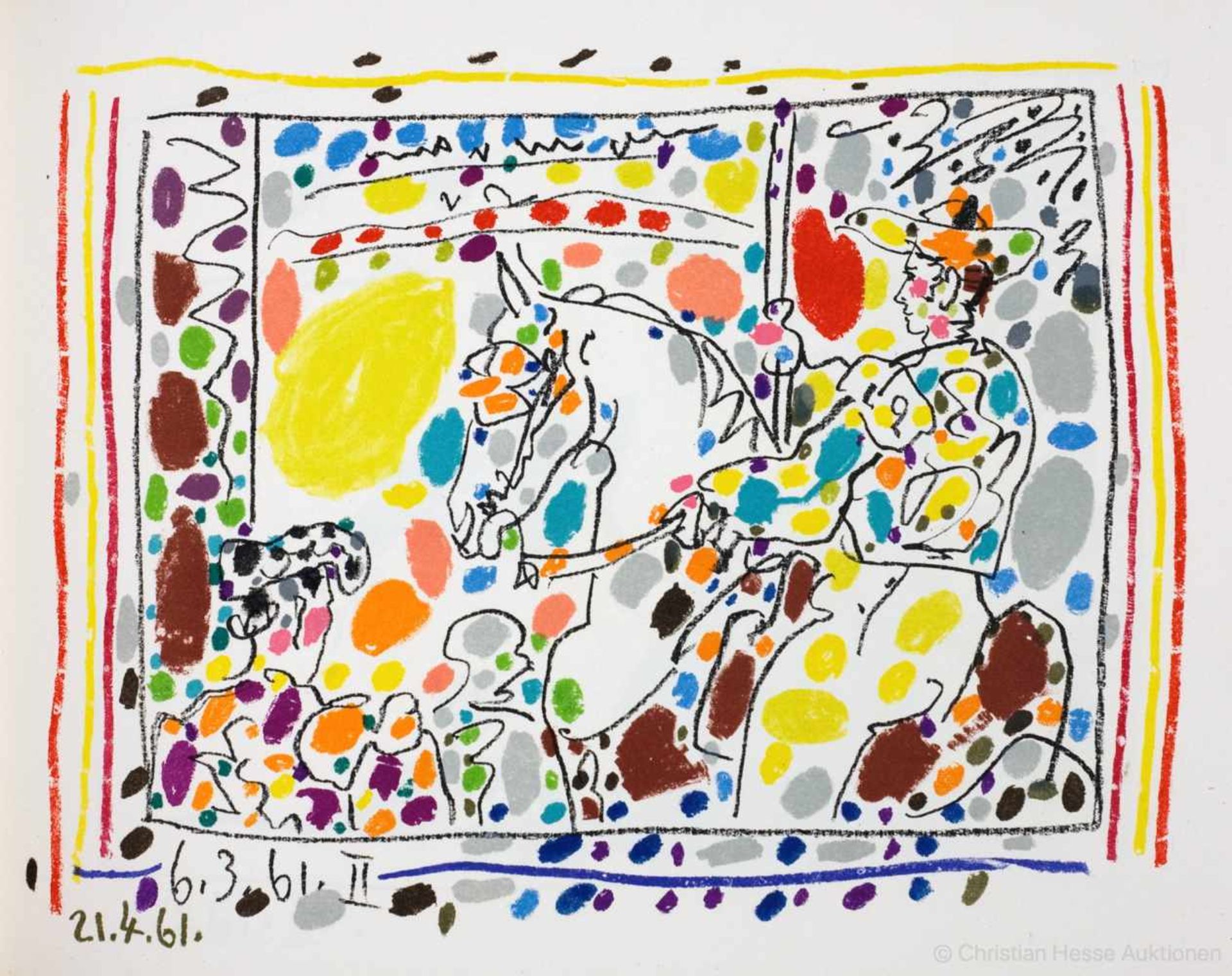 Pablo Picasso - Jaime Sabartés. »A los toros« mit Picasso. Monte-Carlo, André Sauret 1961. Mit