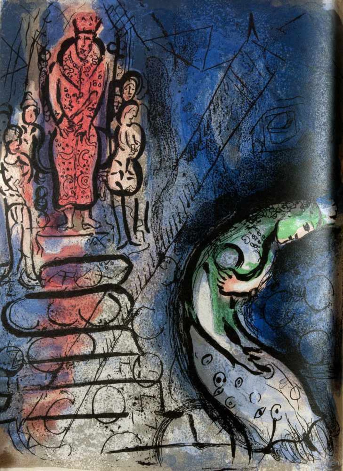 Marc Chagall. Dessins pour la Bible. Paris, Verve 1960. Mit 47 Lithographien, davon 24 farbigen - Image 3 of 4