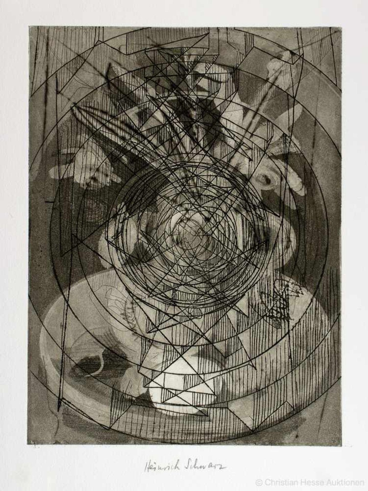 Dieter Roth. Komposition I - V. Fünf Kaltnadelradierungen. 1979. Ca. 30 : 22 cm (39 : 28 cm). - Image 3 of 6