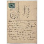 Kurt Schwitters. Eigenhändige Briefkarte mit Unterschrift. Hannover, 25.1.1924 (Poststempel). Eine