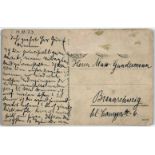 Kurt Schwitters. Eigenhändige Briefkarte mit Unterschrift. Hannover, 11.11.1923. 1 1/2 Seiten. 14,