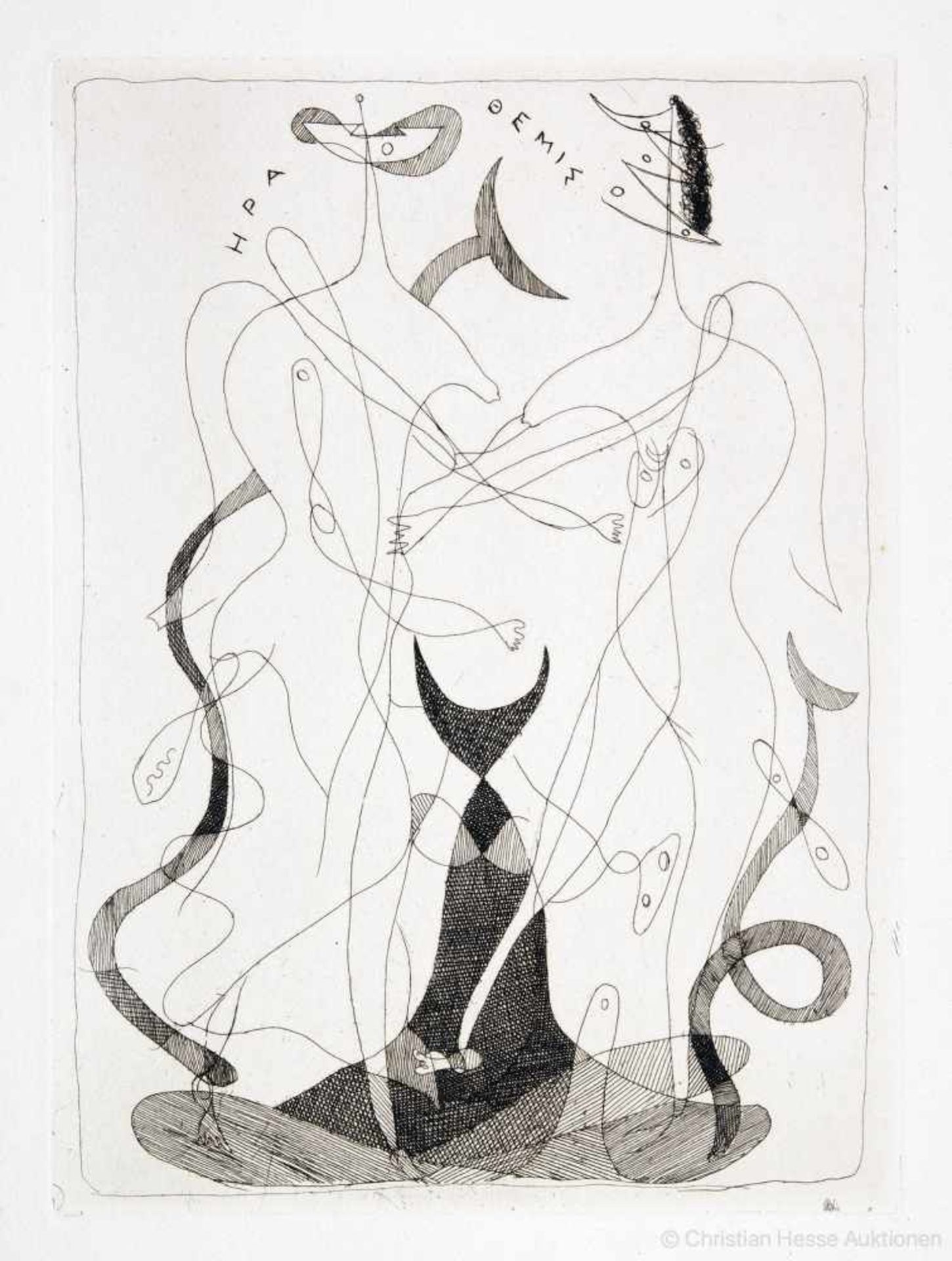 Georges Braque - Hesiode. Theogonie. Eaux-fortes de Georges Braques. Paris, Maeght 1955. Mit 20 - Image 3 of 4