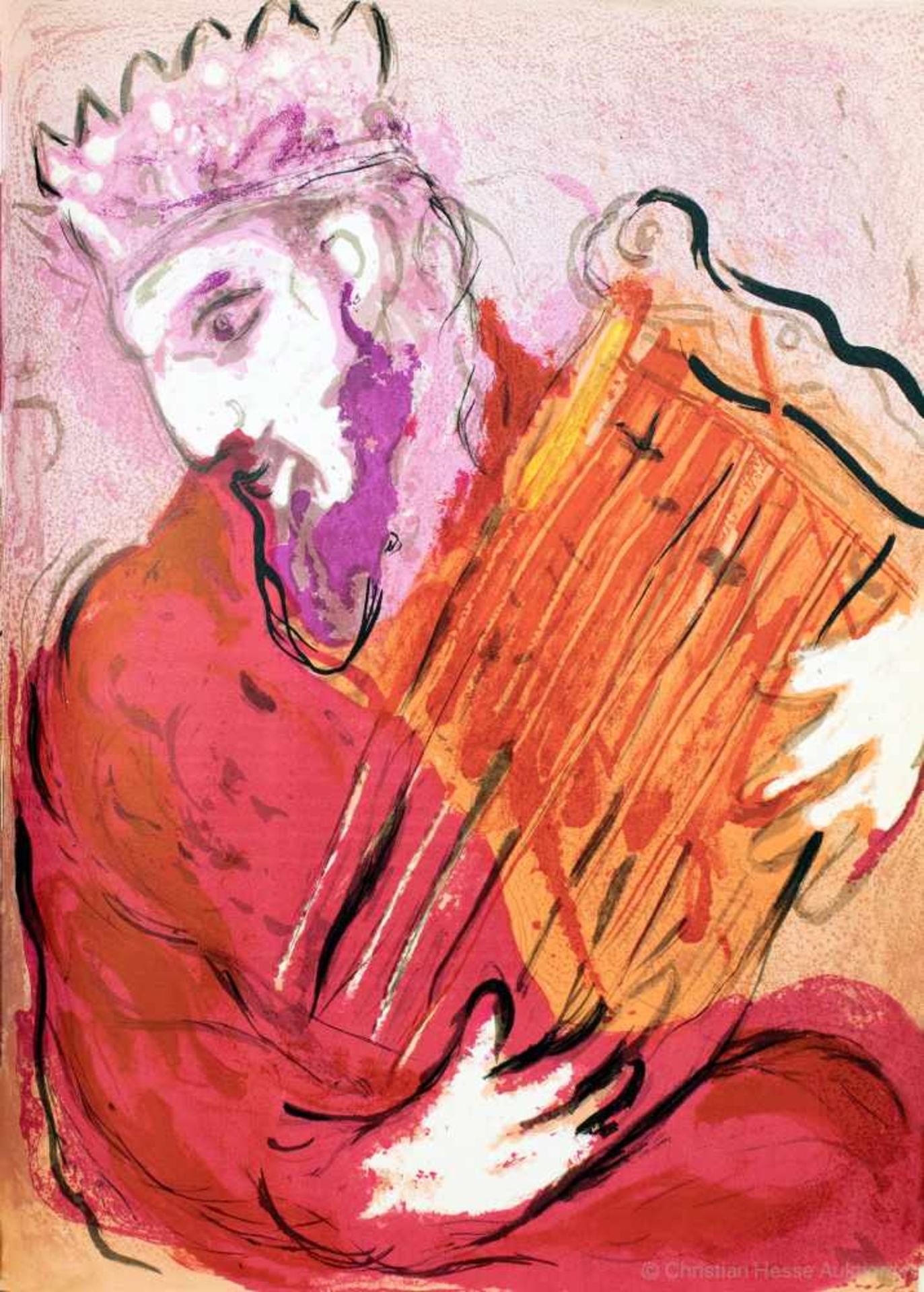 Marc Chagall. Bible. Paris, Verve 1956. Mit 30 Lithographien, von den 18 farbigen eine als Titel und - Image 3 of 4