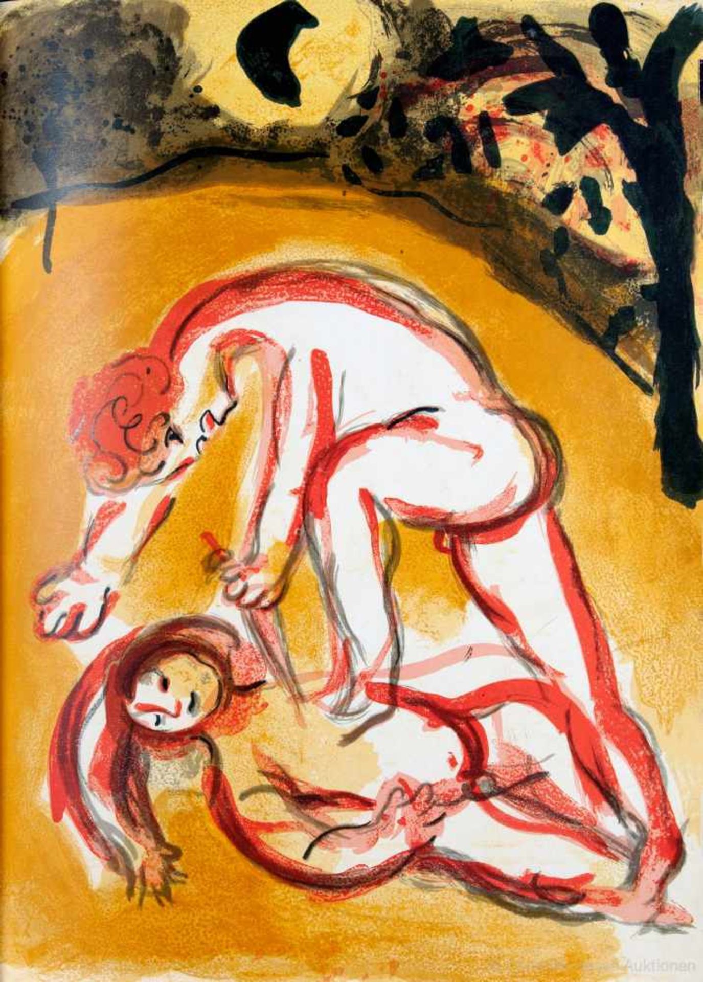 Marc Chagall. Dessins pour la Bible. Paris, Verve 1960. Mit 47 Lithographien, davon 24 farbigen - Image 2 of 4