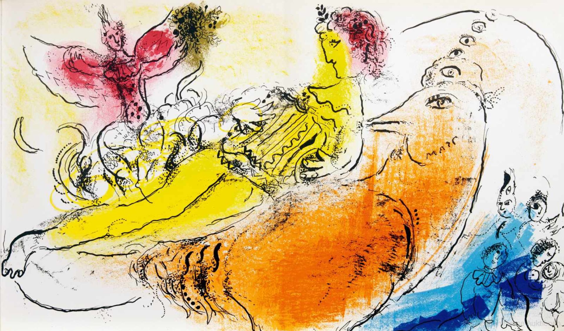 Marc Chagall - Jacques Lassaigne. Chagall. Paris, Maeght 1957. Mit 15 meist farbigen Lithographien - Image 2 of 6