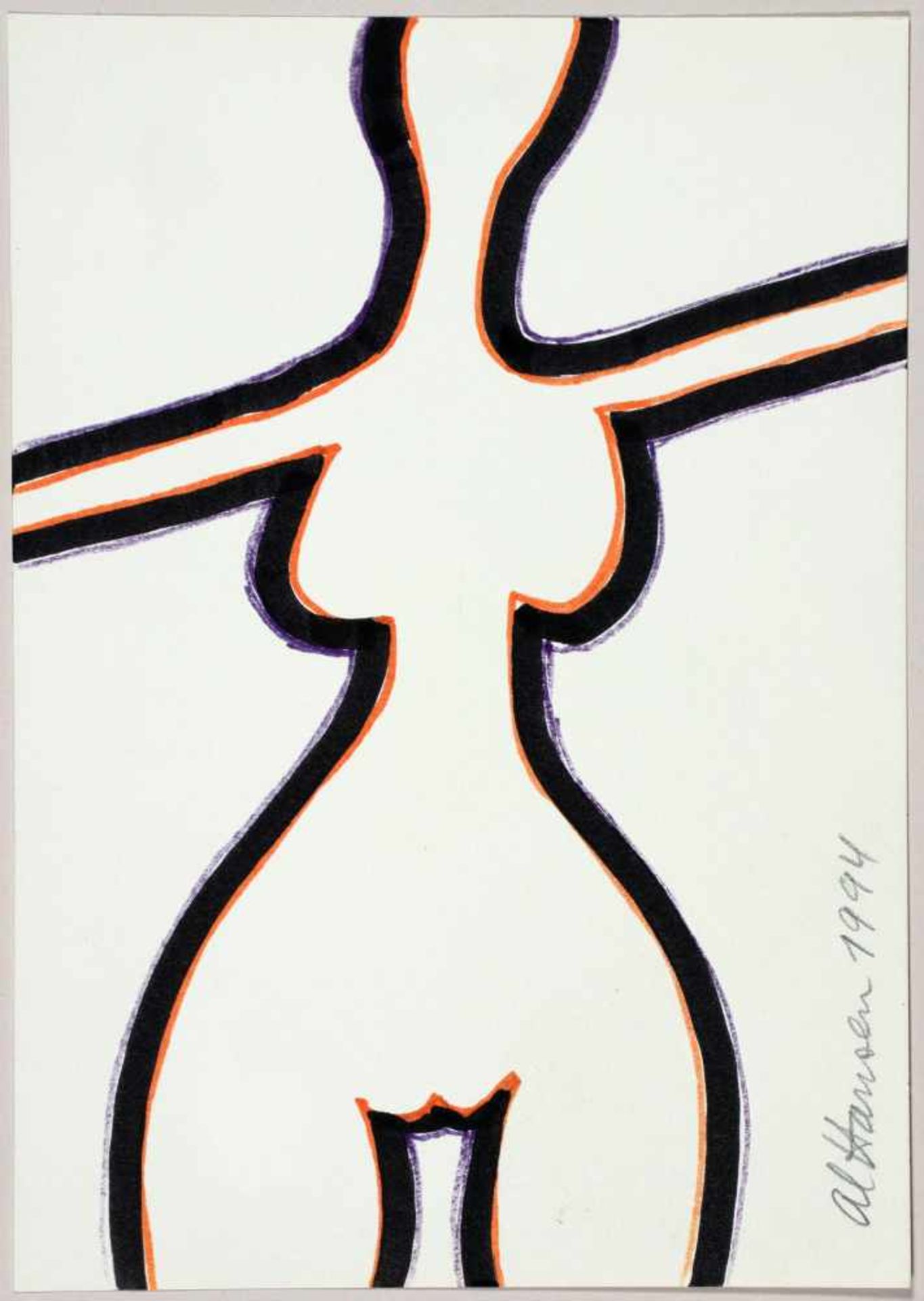 Al Hansen. Venus, Fünf Zeichnungen (Bleistift, schwarzer und farbige Faserschreiber). 1994. 21,0 : - Bild 4 aus 5