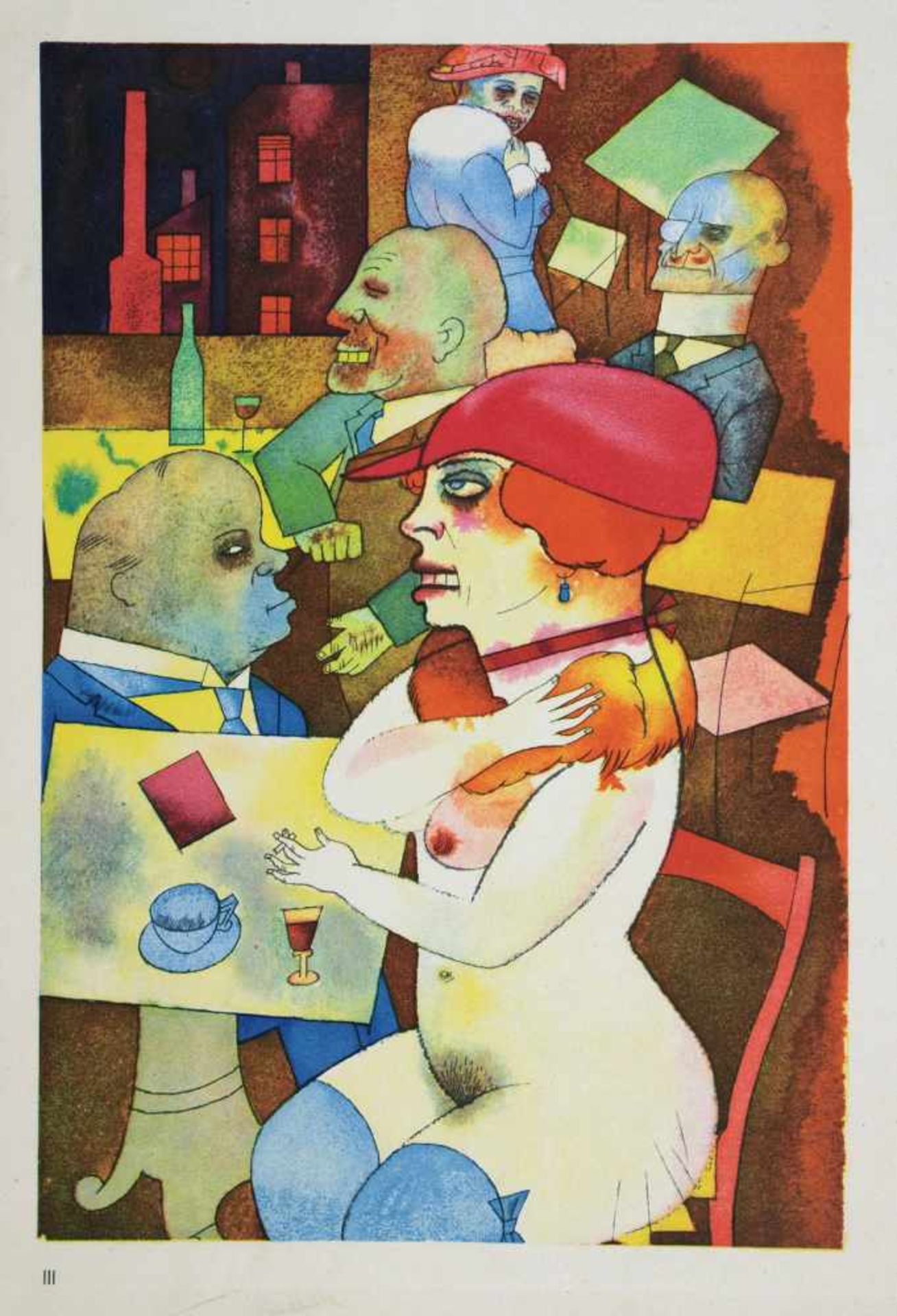 George Grosz. Ecce homo. Berlin, Malik 1923. 16 Farboffsetdrucke nach Aquarellen. Zusammen mit - Image 5 of 5