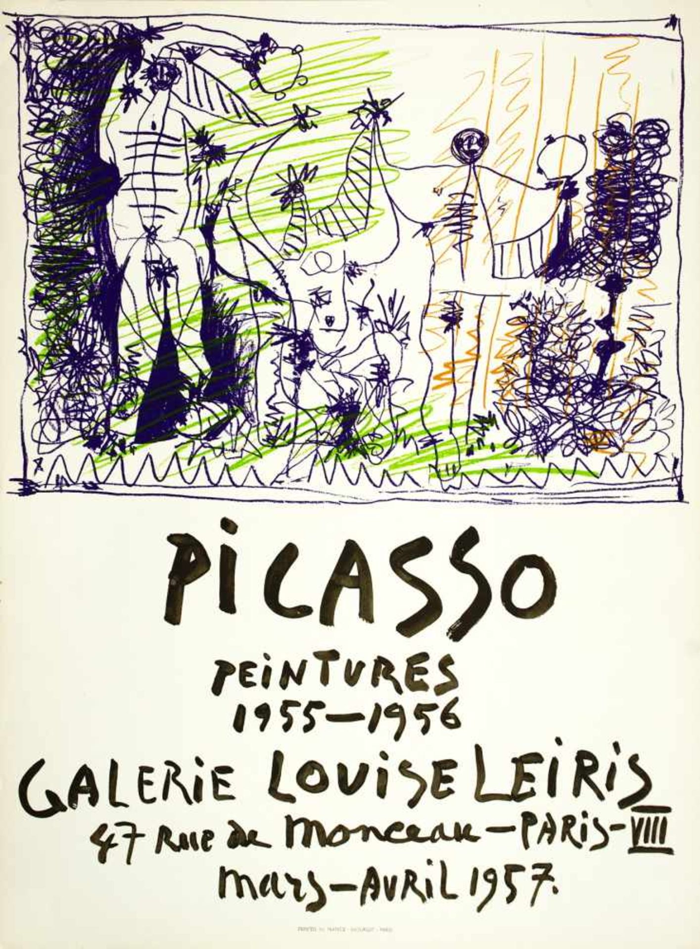Pablo Picasso. Peintures 1955-1956. Farblithographie. 1957. 37 : 52 cm (73 : 54,2 cm). Eins von 1500