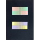 Bauhaus - Walter Köppe. Farbspektren. Vier collagierte Pastellkreidezeichnungen auf schwarzem