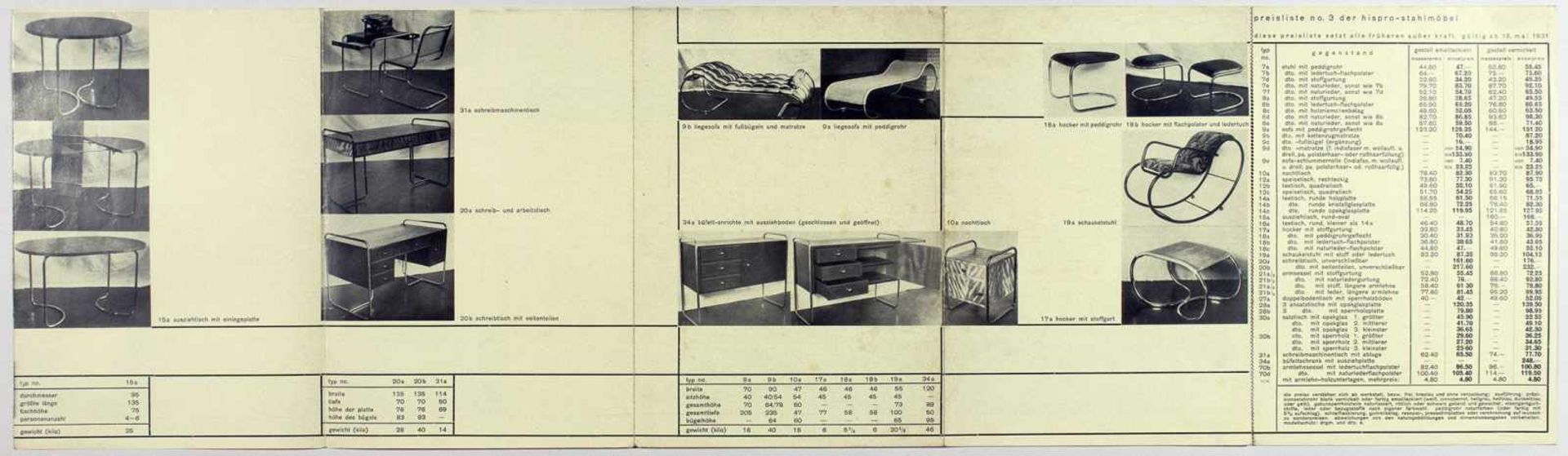 Bauhaus - Günter Hirschel-Protsch. Hispro-Stahlmöbel. Leporello mit 37 Abbildungen. 21 : 14,8 ( - Bild 3 aus 4