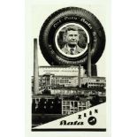 Bata-Zlin - Vier Fotomontagen. (Vintages, Silbergelatine, rückseitig mit Postkartenaufdruck). Um