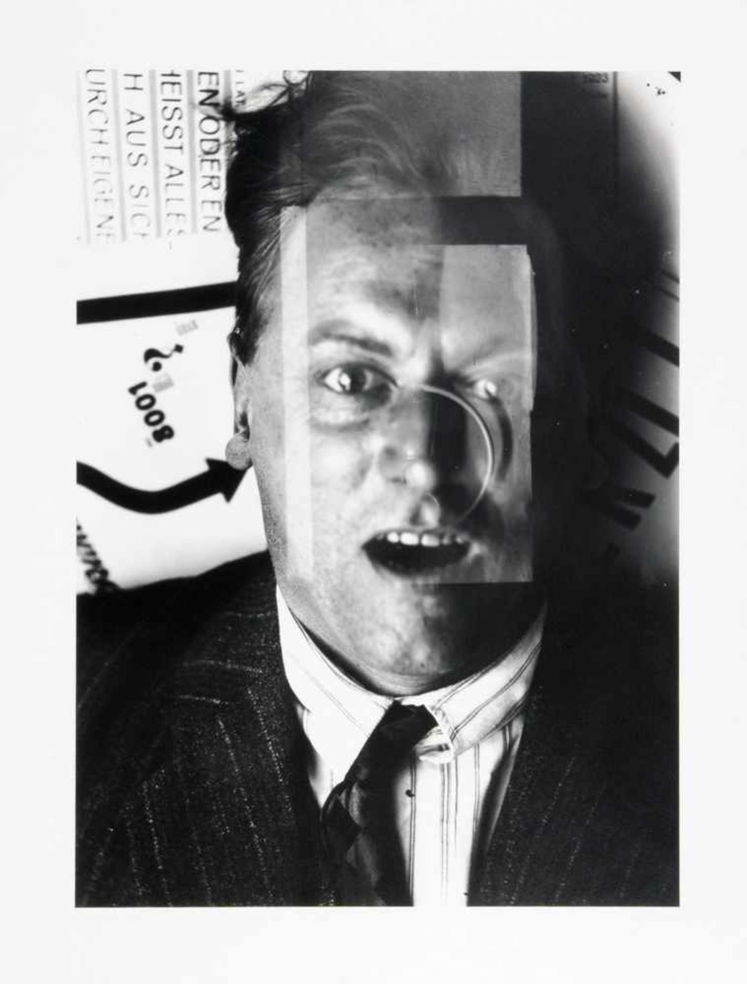 Drei Fotografien der deutschen Avantgarde. I. El Lissitzky. Porträt Kurt Schwitters. 1924. 18,6 :