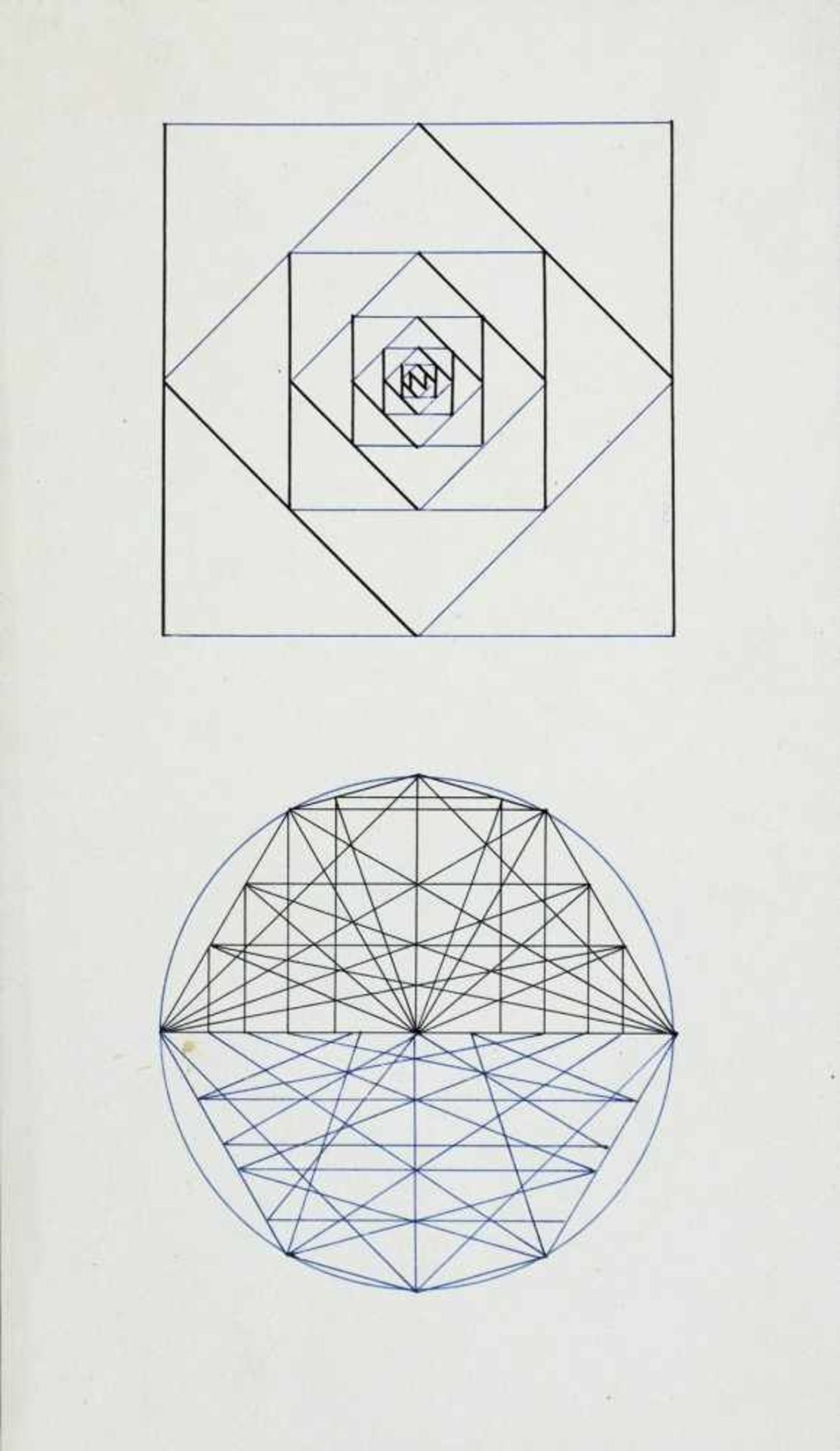 Bauhaus - Walter Köppe. Geometrische Kompositionen. Zehn teils mehrfarbige Tuschfederzeichnungen auf - Bild 4 aus 4
