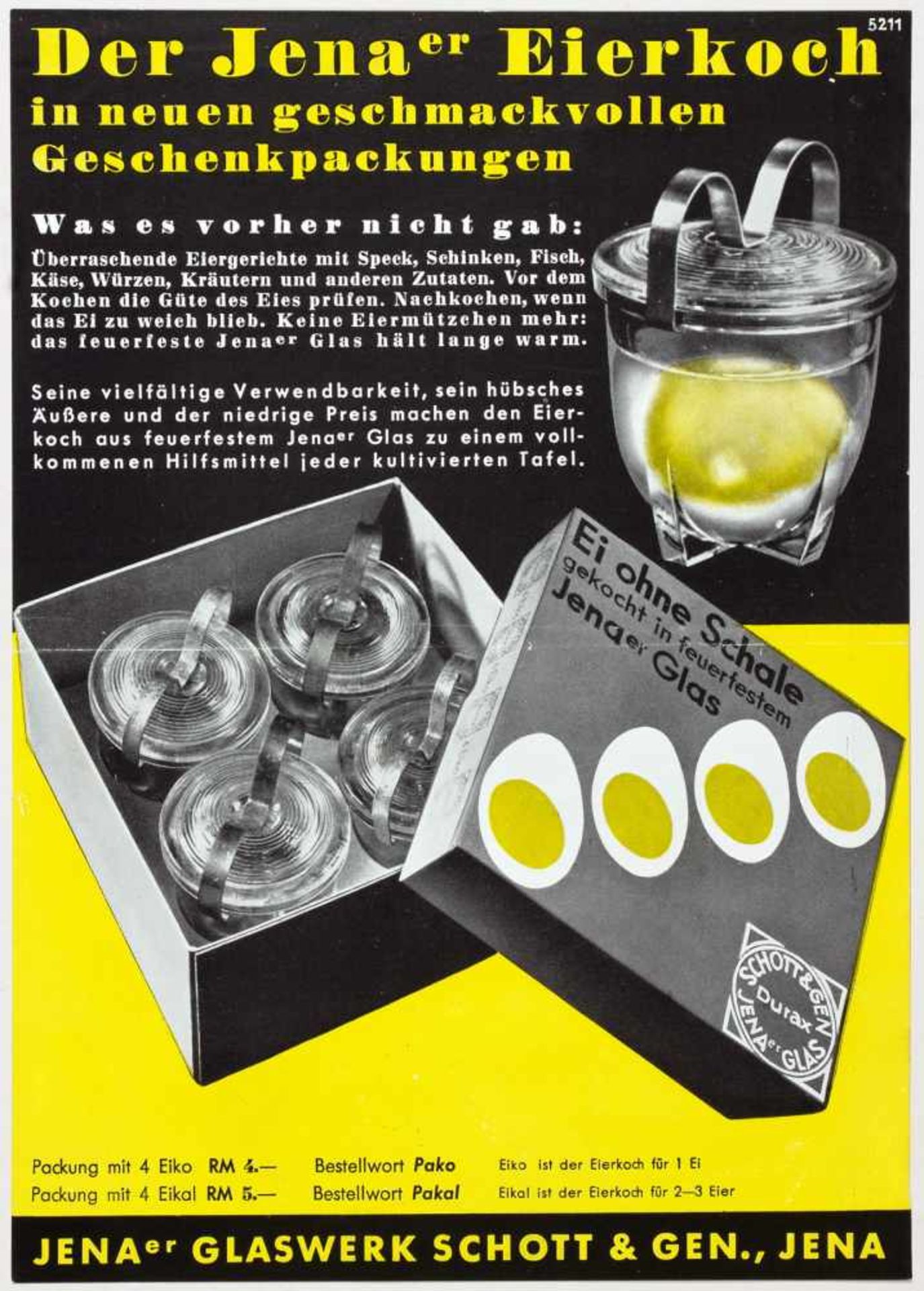 Laszlo Moholy-Nagy - Fünf Werbebroschüren und -flyer für das Jenaer Glaswerk Schott & Gen. Jena um - Bild 3 aus 5