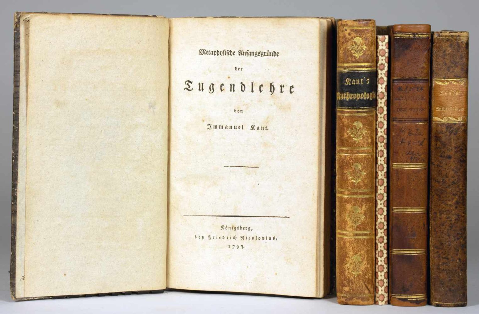 Immanuel Kant. Vier Erstausgaben. Königsberg, Friedrich Nicolovius 1790-1798. Meist Einbände der