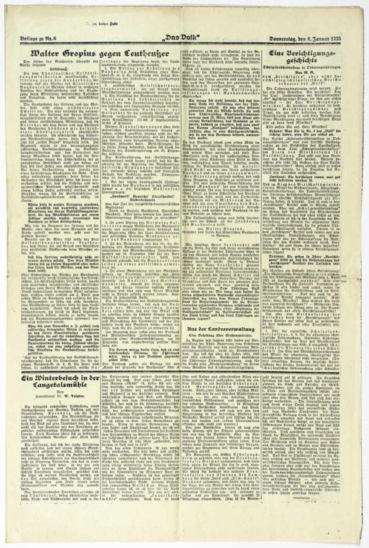 Bauhaus - Pressestimmen zur bevorstehenden Schließung des Bauhauses Weimar. Fünf - Bild 5 aus 6