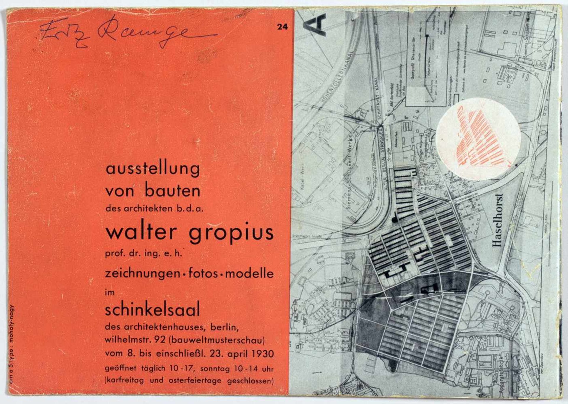 Laszlo Moholy-Nagy - Ausstellung Walter Gropius. Zeichnungen, Fotos, Modelle in der ständigen - Image 8 of 8