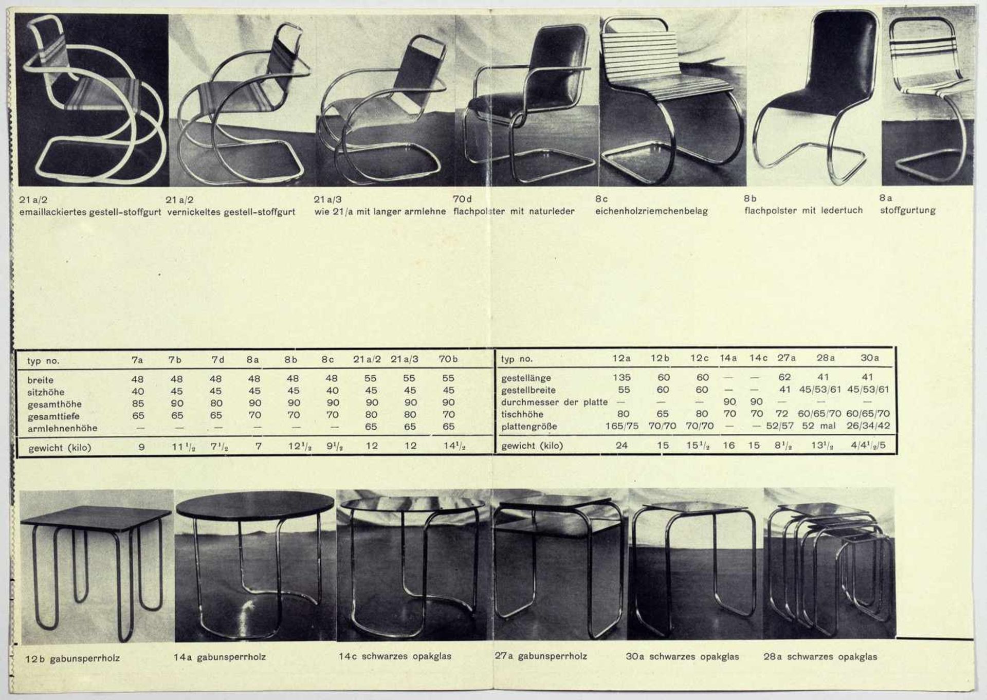 Bauhaus - Günter Hirschel-Protsch. Hispro-Stahlmöbel. Leporello mit 37 Abbildungen. 21 : 14,8 ( - Bild 2 aus 4