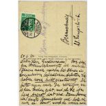 Kurt Schwitters. Eigenhändige Merzbild-Postkarte mit Unterschrift. Hannover, 25. 6. 1924. Beidseitig