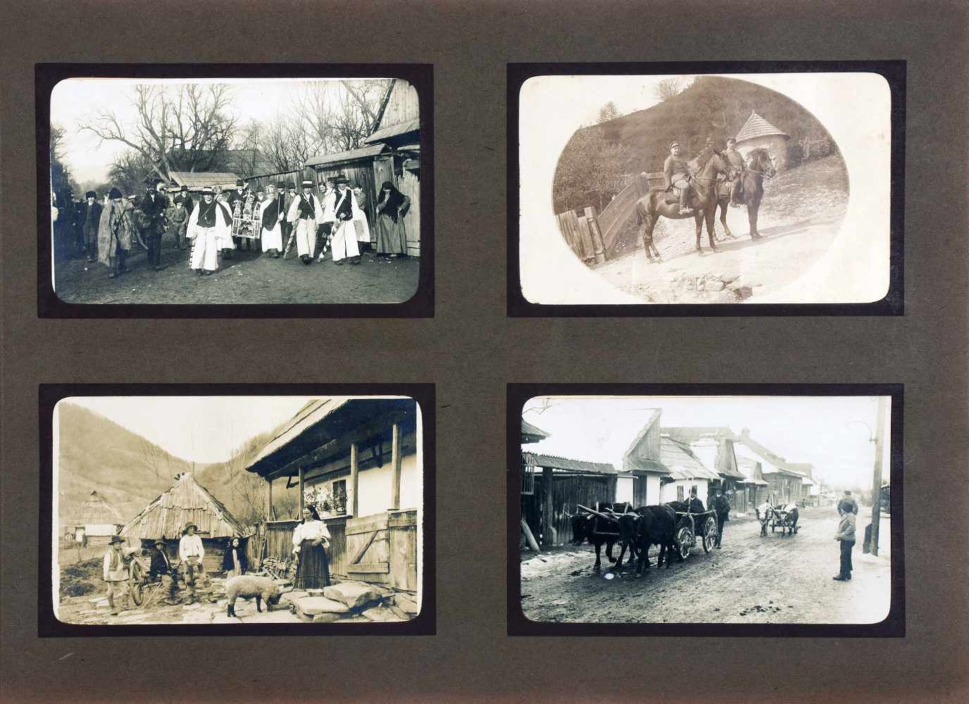 Karpathen-Weltkrieg 1914-1918. Fotoalbum mit 96 Originalfotografien (14 : 9 cm). - FL 14. 1917. - Bild 4 aus 5